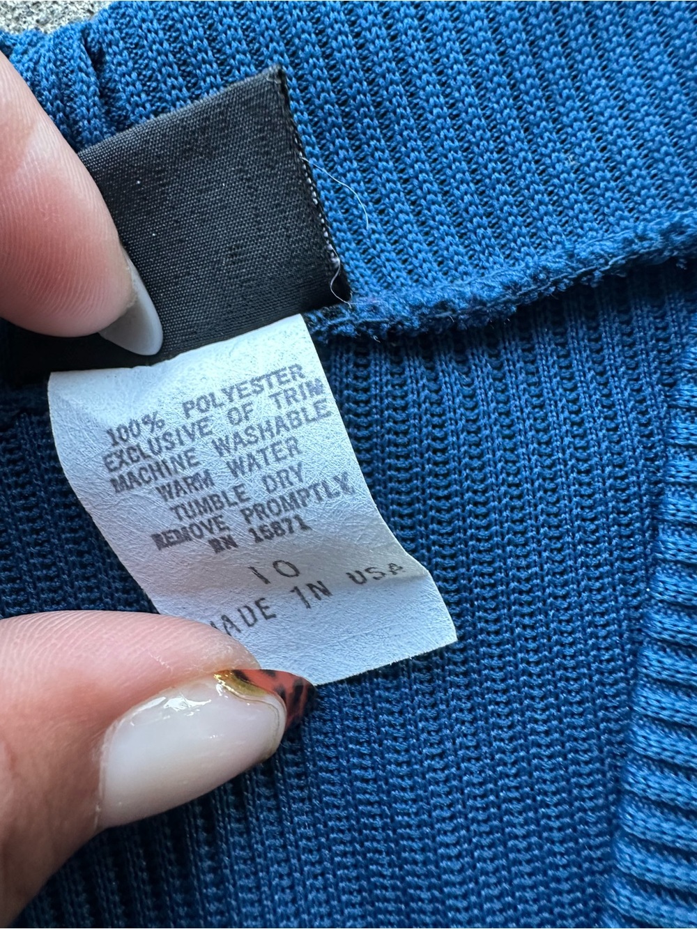VTG Stage 7 Blue Striped Knit Button Sweater Cardigan Size 10 - Picture 3 of 5